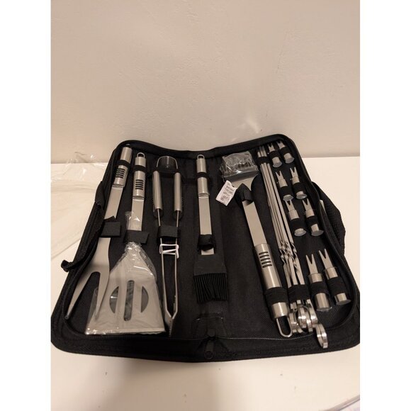 20-Piece BBQ Accessories Grill Tool Set Kit With Carrying Case - Picture 1 of 4
